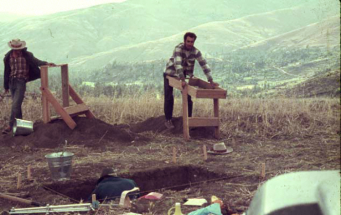 Beginning excavations at Waywaka with my Quechua field assistant, Roque